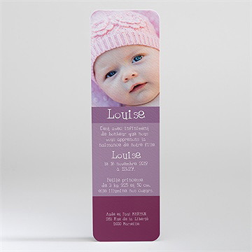 Faire-part naissance teintes de violet