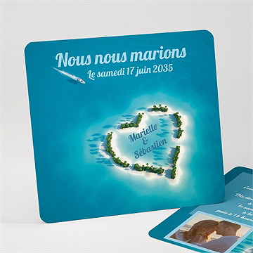 Faire-part mariage eaux turquoises océan