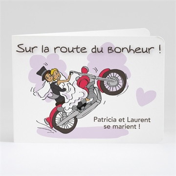 Faire-part mariage sur la route du bonheur