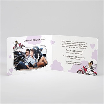 Faire-part mariage sur la route du bonheur - Intérieur du faire-part