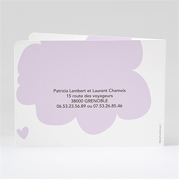 Faire-part mariage sur la route du bonheur - Dos du faire-part