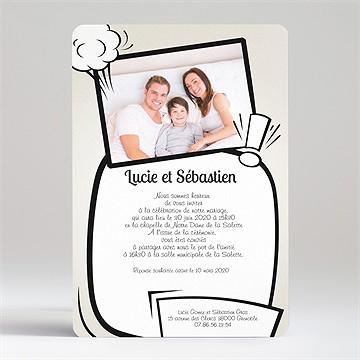 Faire-part mariage notre gâteau - Dos du faire-part