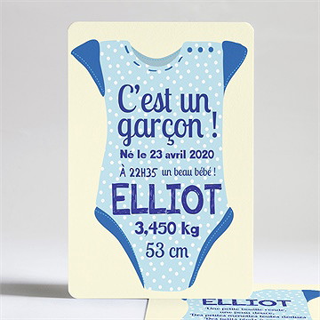 Faire-part naissance petit body garçon
