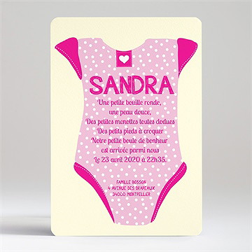 Faire-part naissance c est une sacré fille - Dos du faire-part
