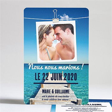Faire-part mariage sur le ponton