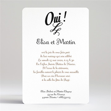 Faire-part mariage enfin le jour j est arrivé ! - Dos du faire-part