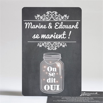 Faire-part mariage belle ardoise mariage
