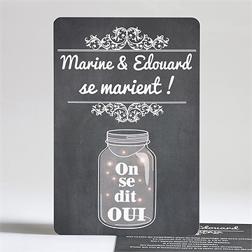 Faire-part mariage belle ardoise mariage