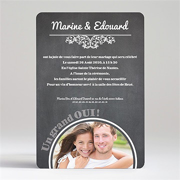 Faire-part mariage belle ardoise mariage - Dos du faire-part