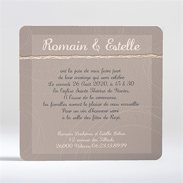 Faire-part mariage le duo - Dos du faire-part