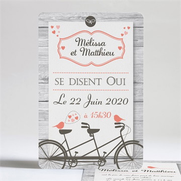 Faire-part mariage oiseaux vintage