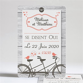 Faire-part mariage oiseaux vintage