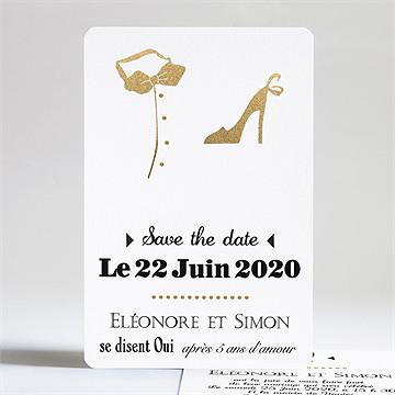 Faire-part mariage smoking et talons
