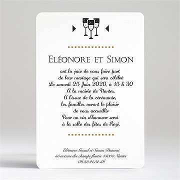 Faire-part mariage smoking et talons - Dos du faire-part