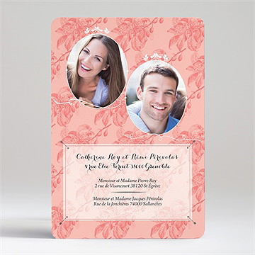 Faire-part mariage vintage et élégant - Dos du faire-part