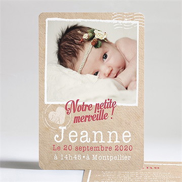 Faire-part naissance notre fille est née
