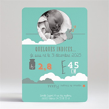 Faire-part naissance devinez mon prenom - Dos du faire-part