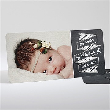 Faire-part de baptême craie sur ardoise