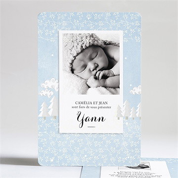 Faire-part naissance paysage de neige