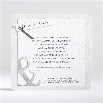 Faire-part mariage esperluette et étiquettes - Dos du faire-part