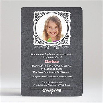 Faire-part communion etape chrétienne - Dos du faire-part