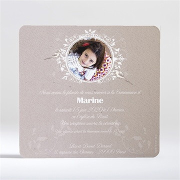 Faire-part communion jolie annonce - Dos du faire-part