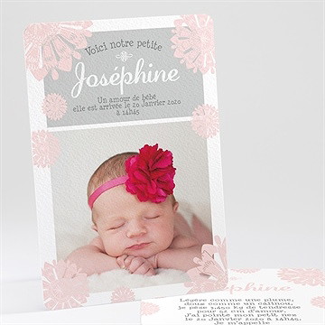 Faire-part naissance fleurette