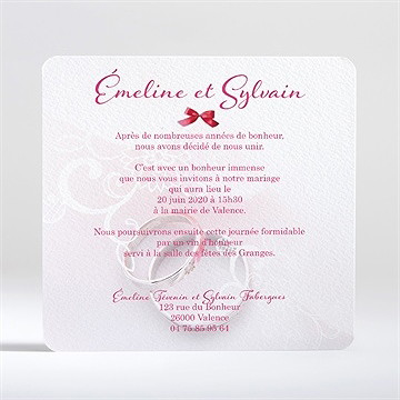 Faire-part mariage pluie de fleurs - Dos du faire-part