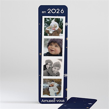 Carte de voeux marque page polaroid