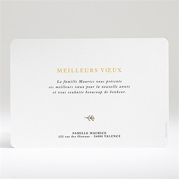 Carte de voeux nos plus beaux voeux - Dos de la carte