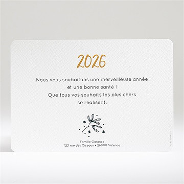 Carte de voeux des mots en images - Dos de la carte