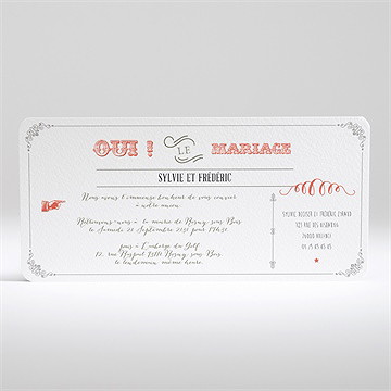 Faire-part mariage vintage & original - Dos du faire-part