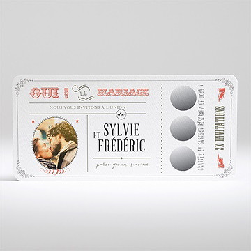 Faire-part mariage vintage & original - Faire-part non gratté