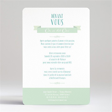 Faire-part mariage a découvir - Dos du faire-part