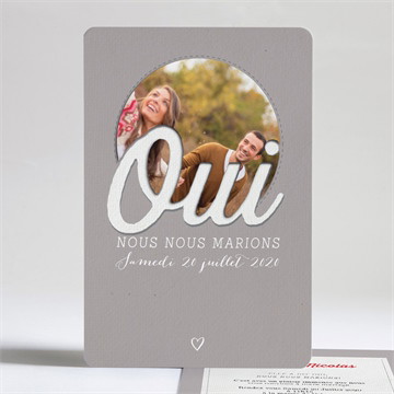 Faire-part mariage gris moderne