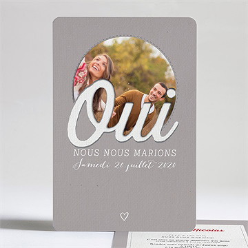 Faire-part mariage gris moderne
