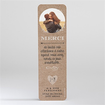Remerciement mariage kraft en folie