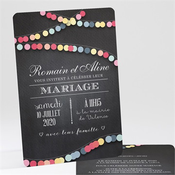 Faire-part mariage ardoise créative