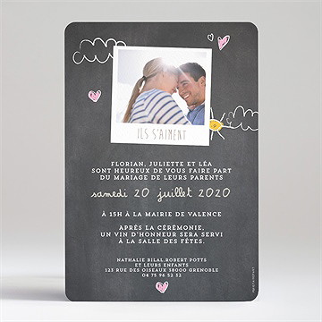 Faire-part mariage les enfants annoncent - Dos du faire-part
