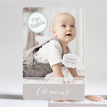 Faire-part de baptême jolie frimousse