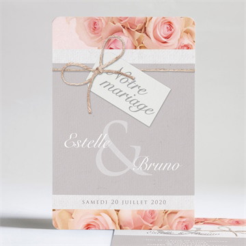 Faire-part mariage jeu de fleurs et textures