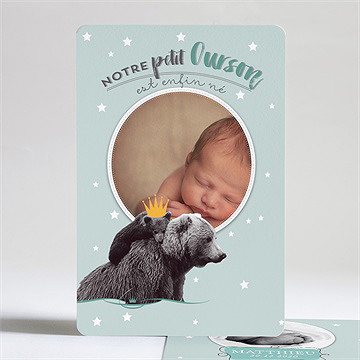 Faire-part naissance ourson roi