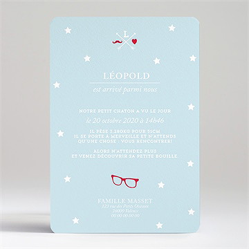 Faire-part naissance petit tigre - Dos du faire-part