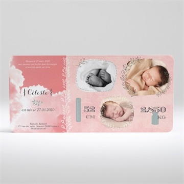 Faire-part naissance belle naissance fille