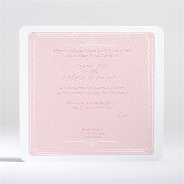 Faire-part de baptême storyboard - Dos du faire-part