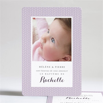 Faire-part de baptême elégants chevrons