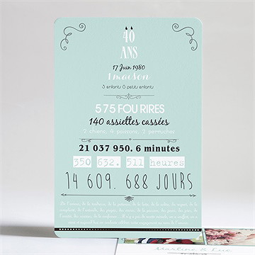 Invitation anniversaire de mariage création originale