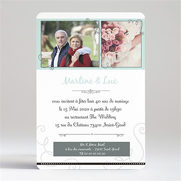 Invitation anniversaire de mariage création originale - Dos de la carte