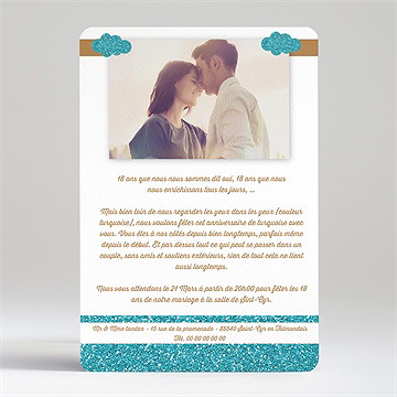 Invitation anniversaire de mariage notre tandem - Dos de la carte