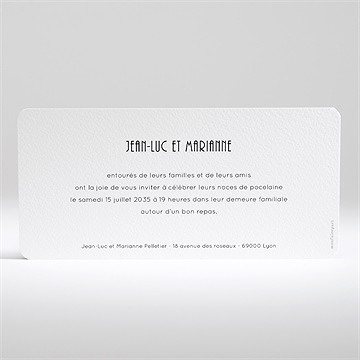 Invitation anniversaire de mariage patchwork photo losanges - Dos du faire-part